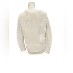 Veronica Beard  Cream Wool Cable Knit Asymmetrical Zip Sweater Womens Photo 2