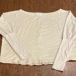 JOYFOLIE MIA JOY Cream Long Sleeve Wide Neck Top Size XL Photo 0