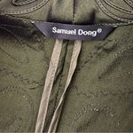 Samuel Dong Zippered Blazer Jacket Ruffled Taffeta Textured Green Size Small Photo 1