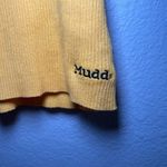 Mudd  Yellow Ribbed Tank Top Women's Racerback Embroidered Heart Peace Flower y2k Photo 2