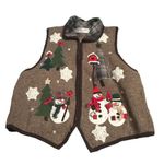 Victoria Jones Brown Knit Christmas Vest Size undefined Photo 0