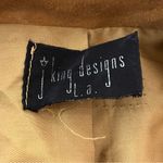 Vintage 80s 90s J King Designs Suede Bomber Jacket Zip Front Pockets Caramel L Tan Size L Photo 2