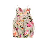 Eliza J NWT  Mikado Floral Print Cocktail Dress Spaghetti Strap Gray Pink 6 Photo 1