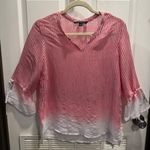 Zac and Rachel Women Top S White/Red Striped Boho. Photo 0