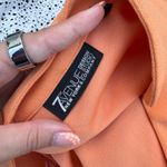 New York & Co. Orange Organza Puff Sleeve Blouse Photo 2