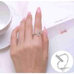 Boutique NEW Women's‎ Bezel Set Simulated Diamond Platinum-Plated S925 Band Ring, 6 Photo 2