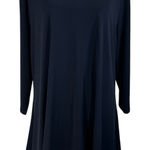 Alfani  XX-Large Tunic Top Stretch Shark-Bite Hem 3/4 Sleeves Boat Neck Navy Blue Photo 0
