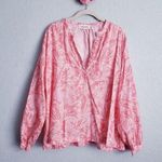 Anthropologie OVERLOVER Cameron Top In Palms Coral Rose Photo 0