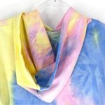 Sadie & Sage Kickback Sky Tie Dye Hoodie Cropped Pink Yellow Blue Size S Photo 4