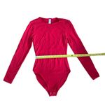 American Apparel Women’s Bodysuit Small Red Round Neck Long Sleeve Snap Closure Photo 2