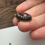 Lia Sophia  Plum Red Teardrop Rhinestone Dangle Pierced Earrings Bronze Tone Photo 4