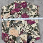 Desigual  Floral Print Button Down‎ Short Sleeve Shirt Top Blouse XL Tropical Photo 9