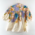 Anthropologie The Darcey Popover Floral Swing Top by Yukiko Noritake Cream XS Photo 4