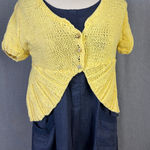 Handmade Yellow Knit Bolero Cardigan Asymmetrical Artsy Cottagecore Sweater Size M Photo 0