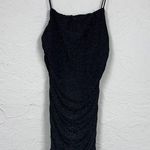 Princess Polly Black Glitter Bodycon Mini Dress Womens 10 Ruched Baddie Party Photo 0