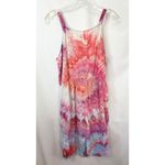 Old Navy  Medium Dress Handmade Tie Dye Linen Button Front Pockets Pink Boho 1750 Photo 2