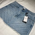Forever 21 NWT  Light Blue Denim Embellished Rhinestone Mini Skirt Photo 1