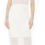 Alice + Olivia White Mesh Panel Sheath Midi Dress Sleeveless Women’s Size 6 Photo 0
