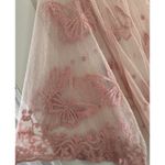 Everleigh Sheer Pink Coral Lace W/ Butterflies Kimono Duster Swim Coverup Sz L Size L Photo 3