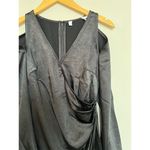 ASTR NWOT  The Label Women's Black Satin Shoulder Cutout Mini Dress Size S Photo 3