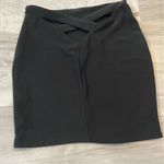 Tobi  Black Bodycon Style Mini Skirt With Crisscross Cut Out Detail- Size Small Photo 2