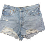 Levi's Women's Size 31 Denim 501 Shorts Distressed Ripped Frayed Hem Light Wash Photo 0