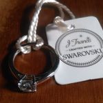 J Francis Embellished Swarovski Zirconia Solitaire Sterling Silver Ring (Size 5) Photo 5