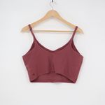 Athleta  Burgundy Red V Neck Cropped Tank Top Size XL BCI Certified Photo 6