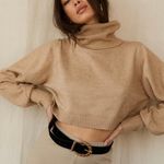 Princess Polly Zahara Cropped Turtleneck Sweater Beige Photo 0