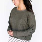 Agnes & Dora NWT Baby French Terry Pullover Sweater | Olive Slub Photo 0