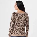 Rachel Hollis Ltd. Women's Pullover Leopard Sweater Top Brown Size XS Photo 2