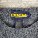 Ralph Lauren Rugby Cable Knit Sweater Large Gray Wool Angora Cashmere Blend Photo 3