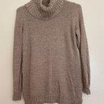 Turtleneck Chunky Knit Sweater Brown Photo 0