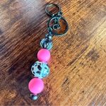 Handmade Chic Pink and Silver Beaded Key Holder Photo 2