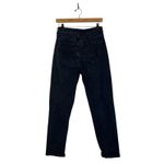 American Eagle  Curvy Mom Jeans Womens 6 Black Stretch High Rise Tapered Grunge Photo 2