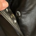 Vintage Rhinestone Studded Black Leather Women's Jacket with Shoulder Pads Size 1X Photo 8