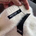 Nasty Gal | Cream GOOD IN BED Graphic Loungewear Fuzzy Cropped Sweater S… Photo 8