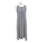89th & Madison NWT Navy Blue Chevron Striped Maxi Tank Dress Size Medium Photo 8