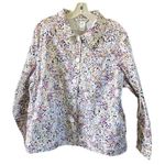 Drapers & Damons size 1X color splashed button front jacket. Blue Photo 0