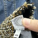 Coldwater Creek  Denim Jean Jacket Tweed Trim Boho Stretch Button Down Women's 16 Photo 5