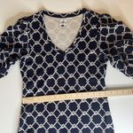 CAbi  Womens Cruise Dress Sz Small Jersey Knit V-Neck Puff Sleeve Nautical Beachy Photo 8