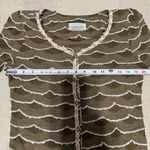 Coconut Style Women Vintage Olive Green Scalloped Ruffle Cardigan Sweater Size M Size M Photo 14