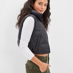 American Eagle Cropped Reversible Puffer Jacket Photo 1