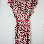 Danny & Nicole Pink Black & Tan Polka Dot Ruffled Open Sleeve Midi Dress Size 4 Photo 1