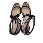 J.Crew Size 7 Giraffe print navy blue block heels Photo 5