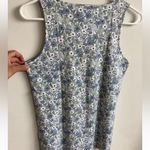 Adrienne Vittadini VTG  Sport Floral Blue Button Down Tank Top Size S Photo 3