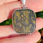Ocean Sea Jasper Silver Ethnic Handmade Pendant Green Photo 3