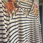 Soft Surroundings ‎ Floral Surprise Striped Tunic Top Size L Shirt Tropical Beach Photo 5
