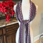 Pink and Purple Zigzag Cozy Knit Scarf Photo 7