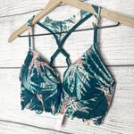 PINK - Victoria's Secret VS PINK Teal Tropical Date Night Push Up Wireless Racerback Lace Bralette Small Photo 4